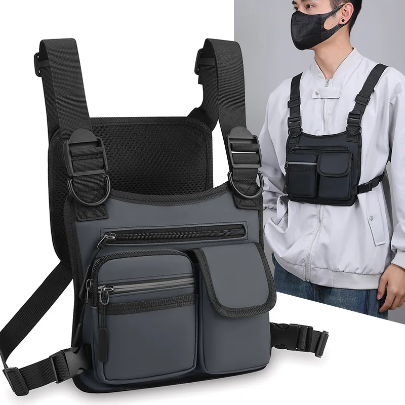 Jacket Bag Outdoor Sports Chest Bag Handbags Men Crossbody Bag Sling Bags Men Multifunctional Vest Backpack Running Exercise