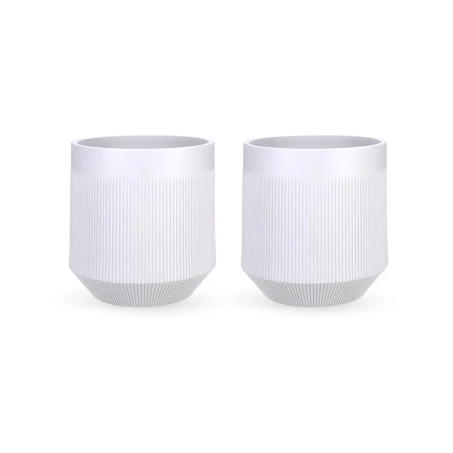 

Plant PotsSet of 2 Plastic Large Pots for Indoor Plants,Flower Pots Outdoor Planters with Drainage Hole and Seamless Saucer,Whit