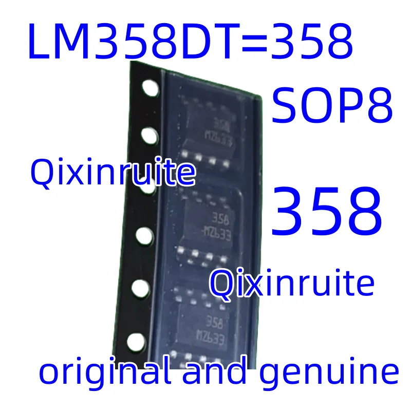 Qixinruite جديد الأصلي LM358DT = 358 SOP-8 SMD 8 دبوس منخفضة الطاقة المزدوجة مضخم التشغيل رقاقة IC