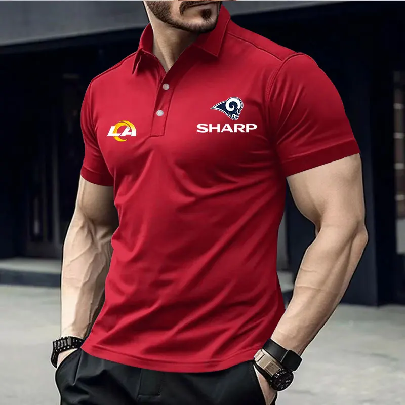 

2024 Summer New Men's Polo Shirt Casual Sports Style Solid Color Printed Lapel Top Slim Version Of Men's Clothing Active Price