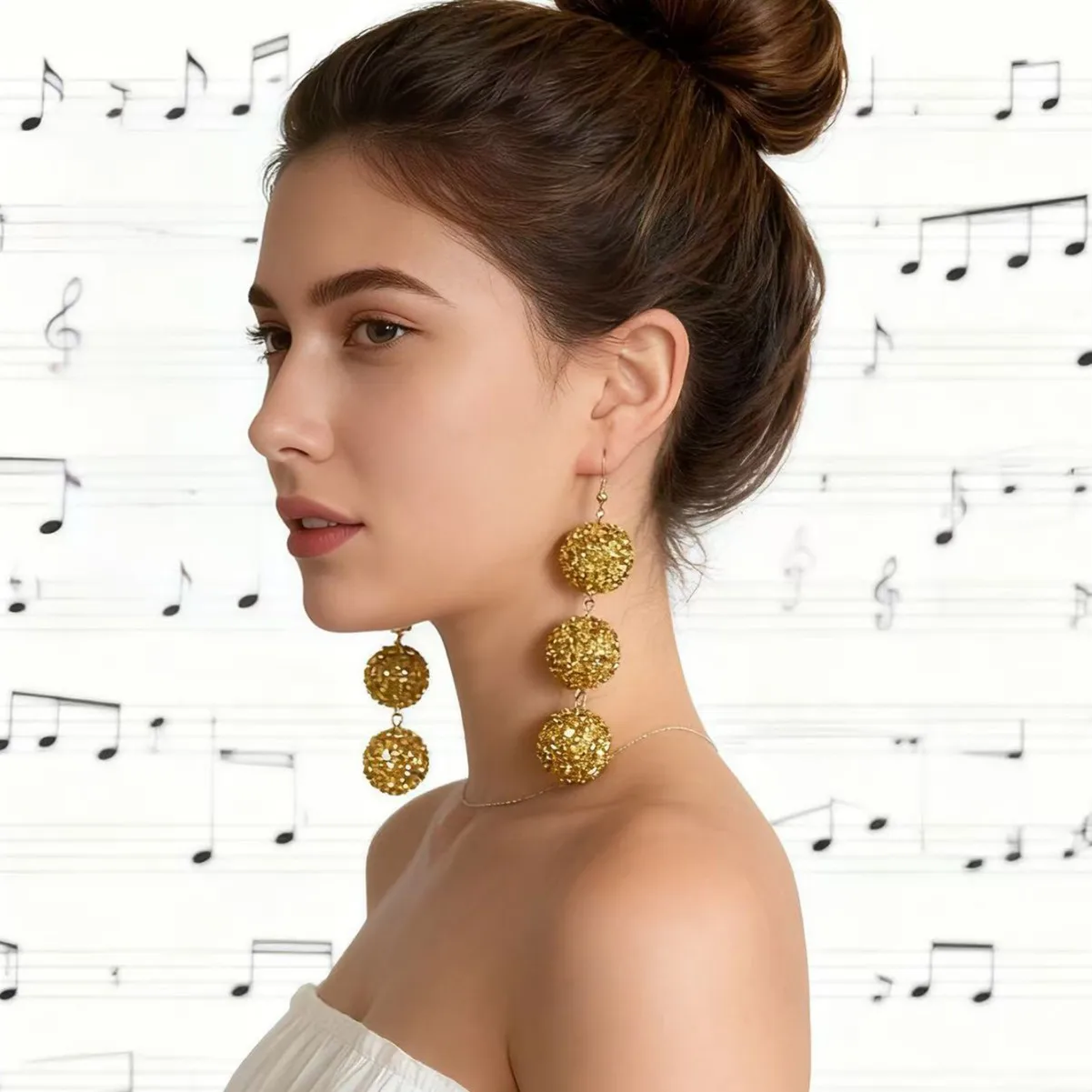 Simple geometric sphere splicing ear hook fashion trendy building personalized new design daily versatile earrings