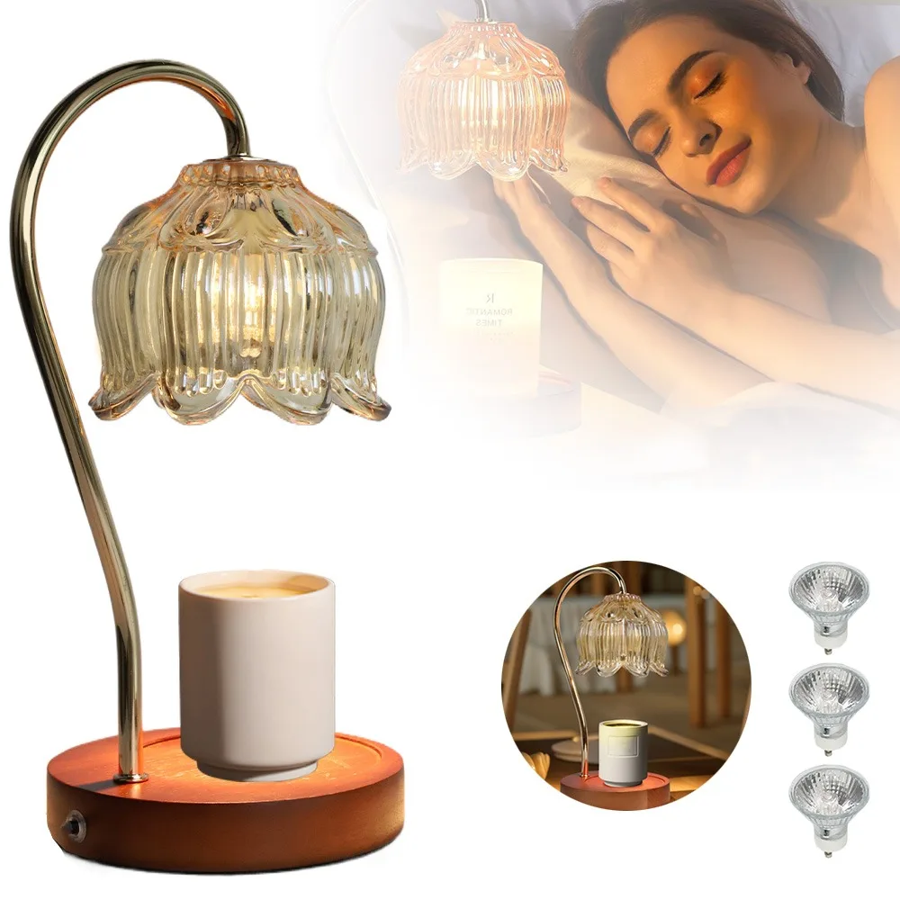 Paralume per Candele, Scaldacandele per Arredamento Casa con Base Retrò per Candele in Barattolo e Candele Profumate, Regalo per Donne e Mamme