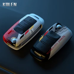 PC Car Flip Key Case Cover Shell For Volkswagen VW Polo Golf Passat Beetle Caddy Tiguan For Skoda Octavia Kodiaq Seat Leon Altea