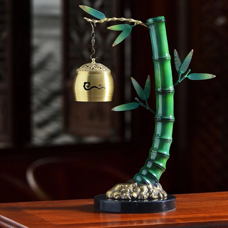 

"Rising High" Bamboo Incense Burner Copper Ornament Home Decorations Living Room Entrance Office Gifts