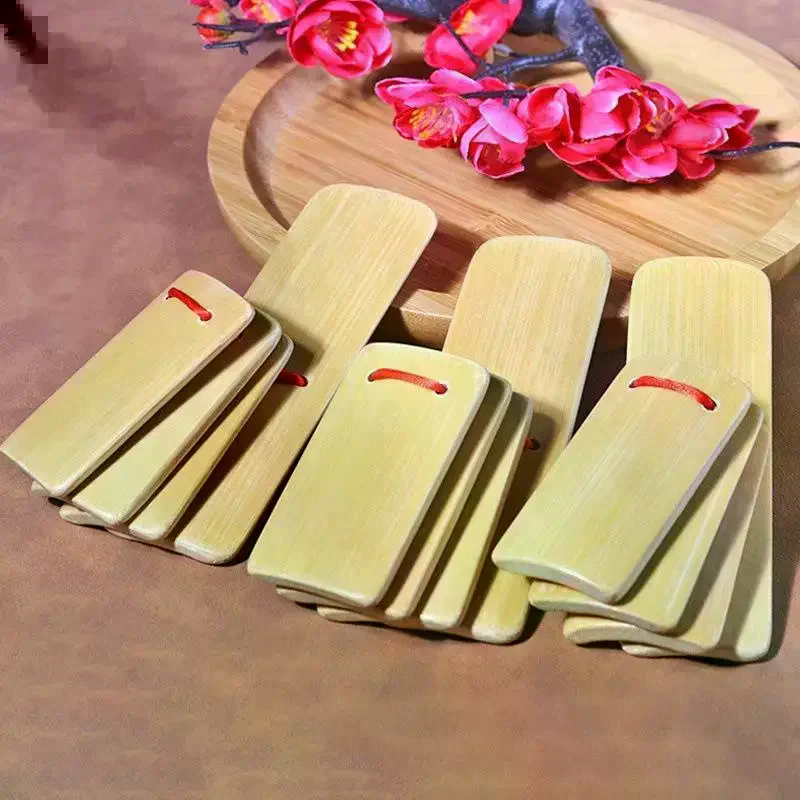 Children Natural Bamboo Small Clapper 1 Pair Musical Instrument for Storytelling Talent Show Stage Performance Props