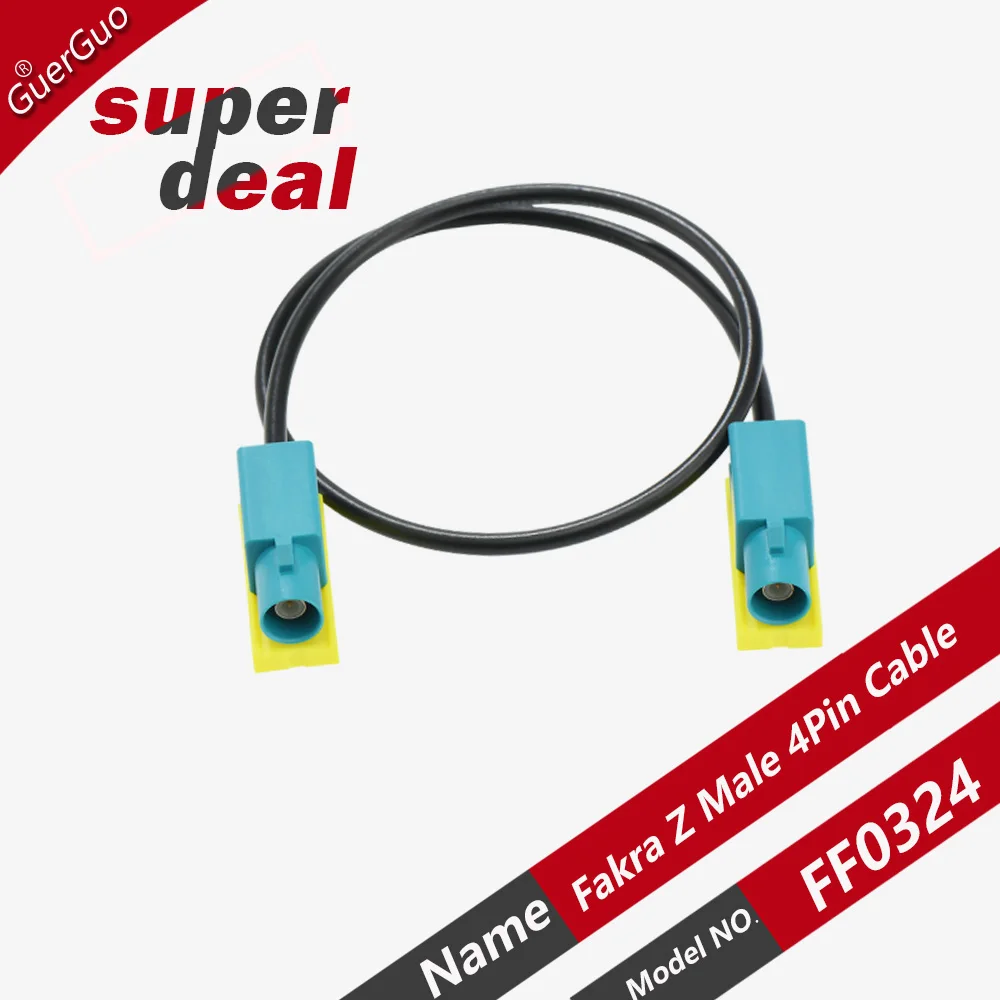 Fakra Z Male 1M Car Wiring Harness High-Speed Transmission 4P Core Video Power Cable RGB Reversing Image LVDS Cable Connection