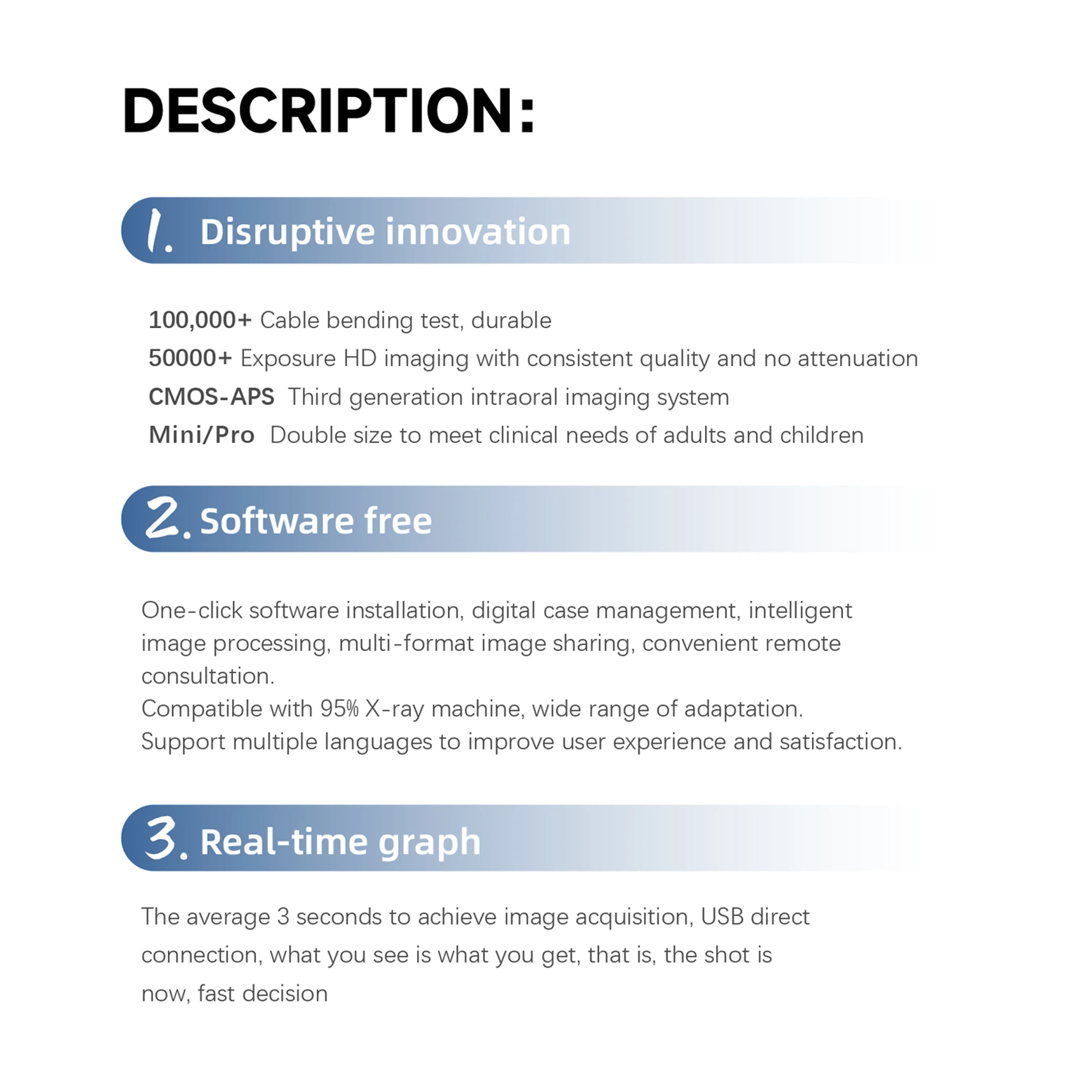 VRN Dental X-Ray Sensor lupas dentales odontológicas radiovisiógrafo dental sensor rayos x dental pieza de alta de velocidad
