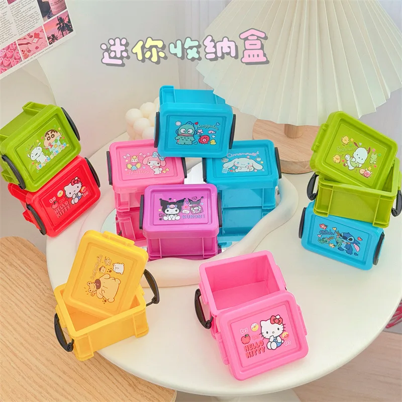 Sanrio Hello Kitty boîte de rangement de ruban de compte à main boîte de papeterie de dessin animé Mini boîte de rangement de bureau petite boîte carrée cadeaux pour fille