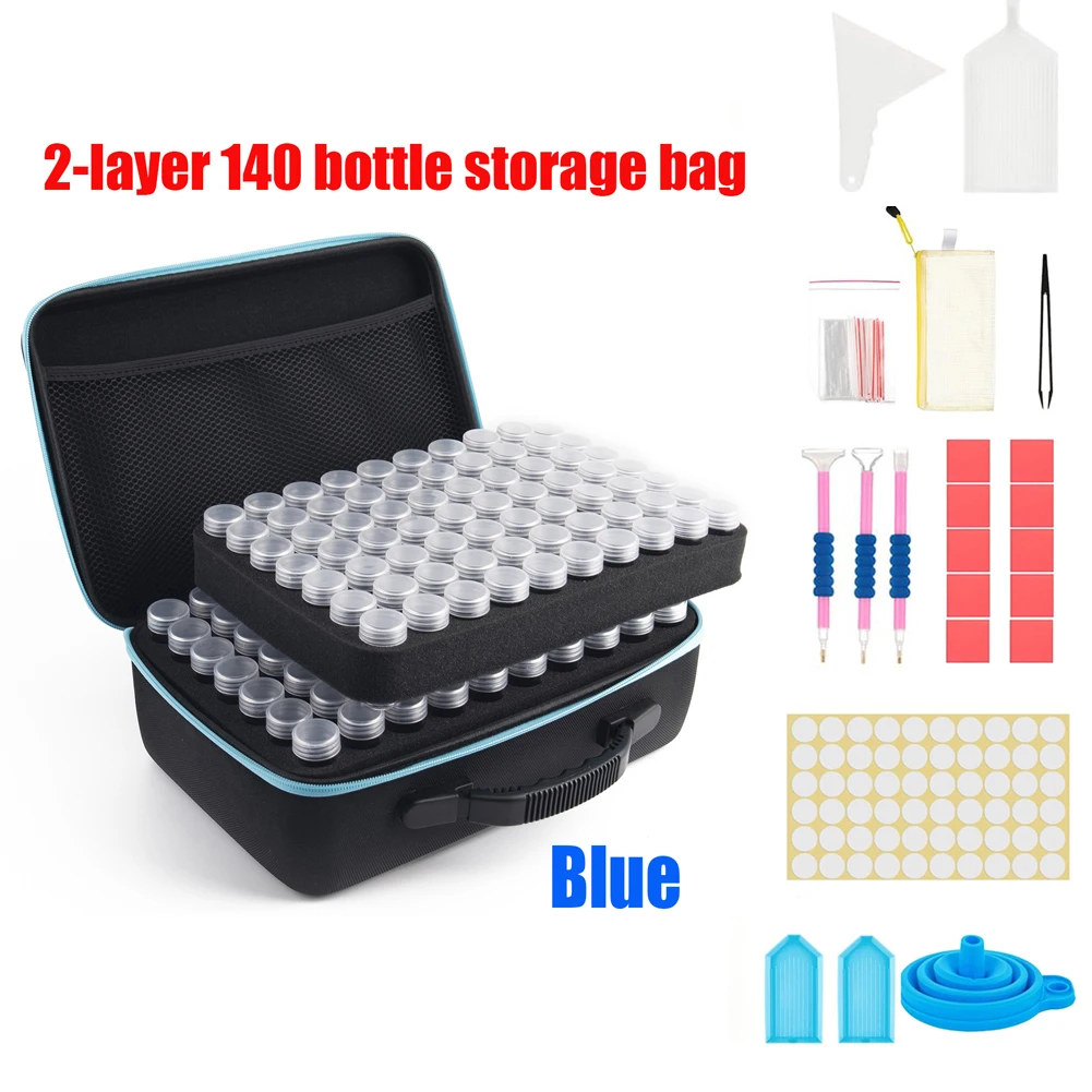 

140 Grids Diamond Painting Tools Kits Diamond Paint Accessories Container Storage Bag Grids Box Accessories and Tools 140 Bottle