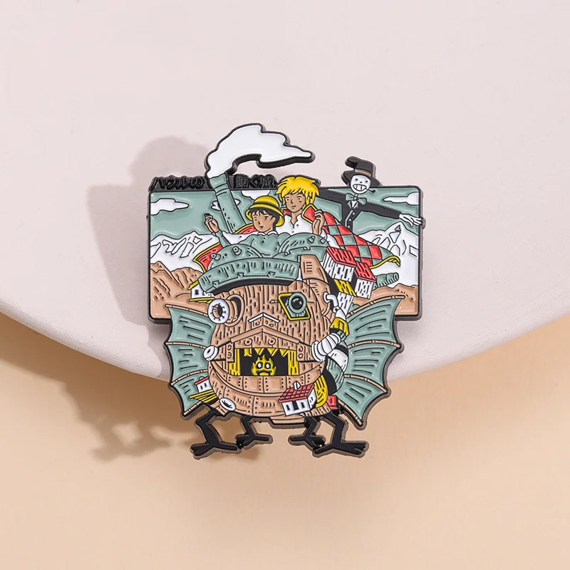 Mobile Castle Enamel Pin Backpack Badge Brooch Metal Women\'s Children Decorative Lapel Clothes Wholesale Friends Free Shipping