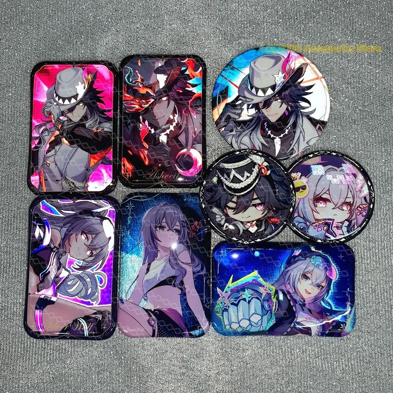 Insignia de metal de la serie Honkai: Star Rail, diseño de Lobo Plateado de La Mancha Ashveil, regalo de cumpleaños, broche de dibujos animados, pin decorativo para cosplay