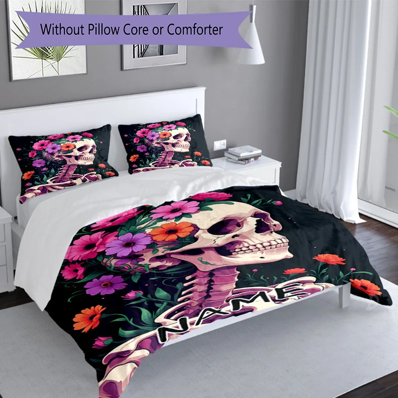 3pcs Customized Name Bedding Set Print Polyester Duvet Cover Single Twin Queen King Size for Home Decoration Birthday Gift