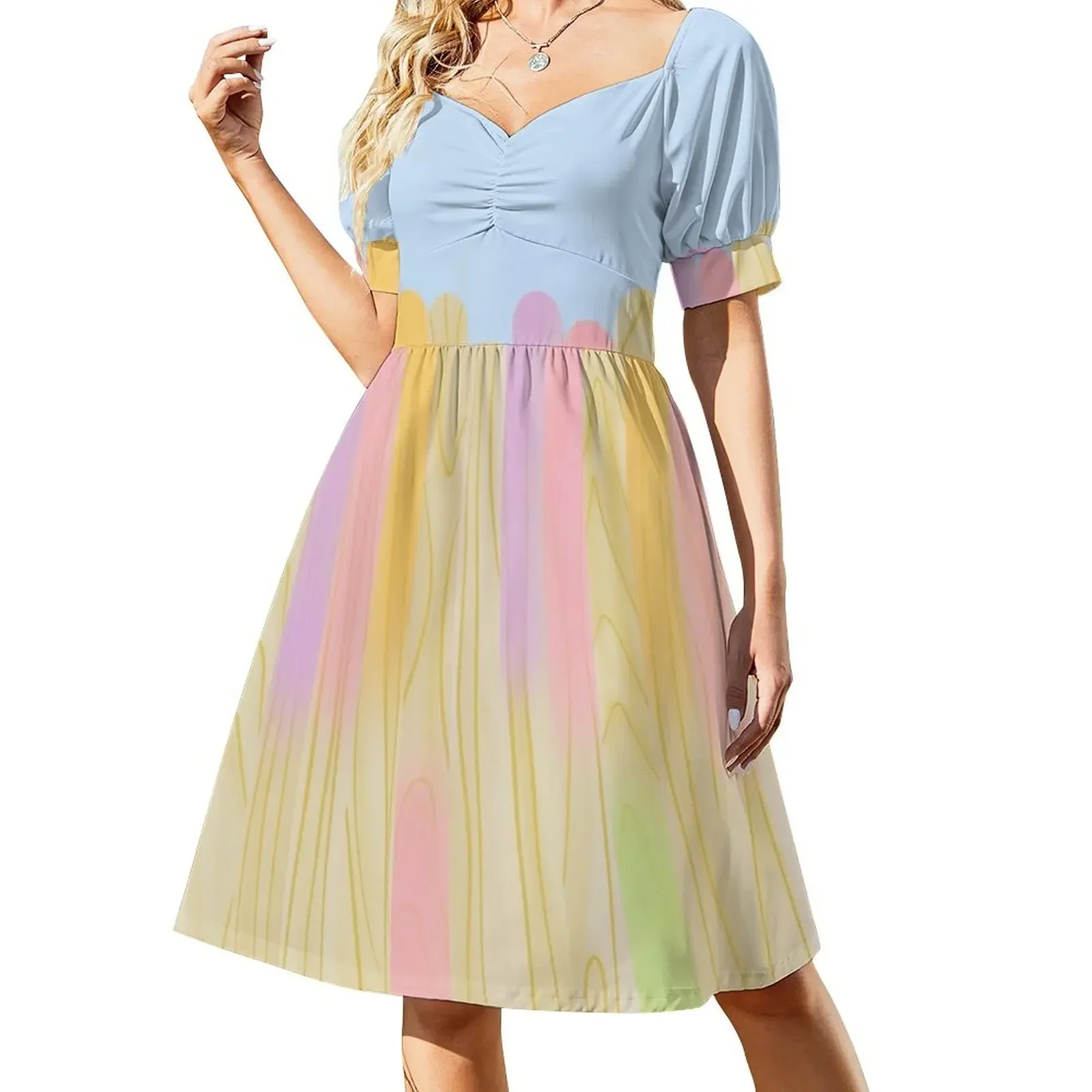 

Popsicle stick wall Short-Sleeved Dress summer dresses summer dress women 2025 summer dresses ladies 2025 Dress