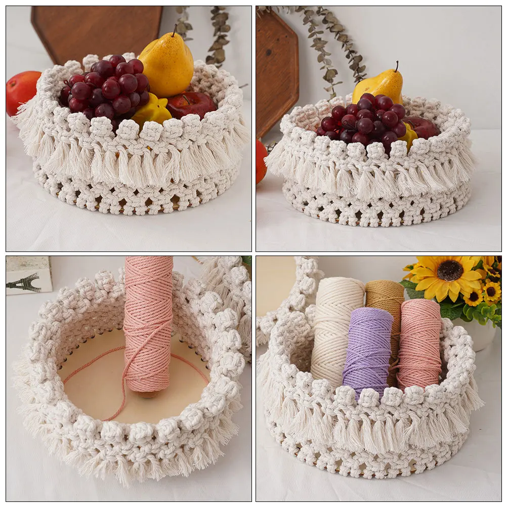 

Cotton Rope Basket Woven Simple Design for Snacks Cosmetics Bedroom Sundries Desktop Organizer Makeup Storage Decorative