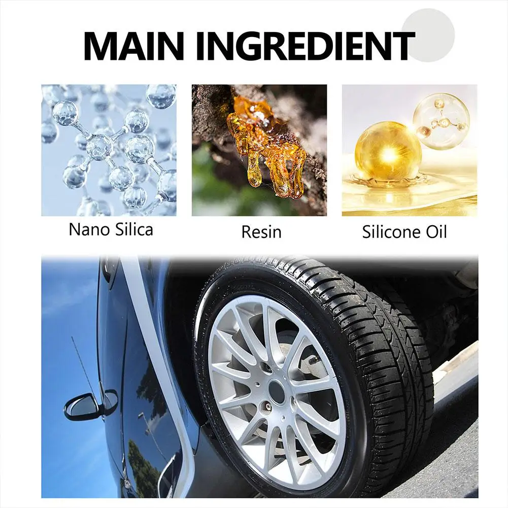 100g Car Tire Retreading Cleaning Cream Auto Plastic Brightener Parts Maintenance Polishing Shiny Agent Tire Anti-Aging Pas H5W4