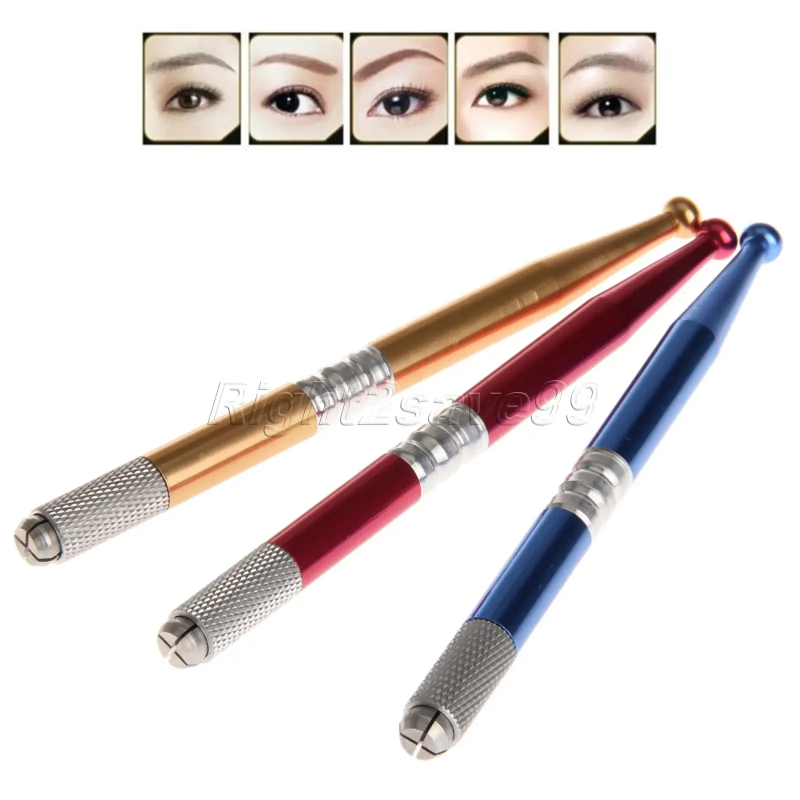 Manual Pen Tattoo Machine Permanent Makeup Eyebrow Microblading Embroidery lock-pin Metal Alloy Red Blue Golden Lightweight