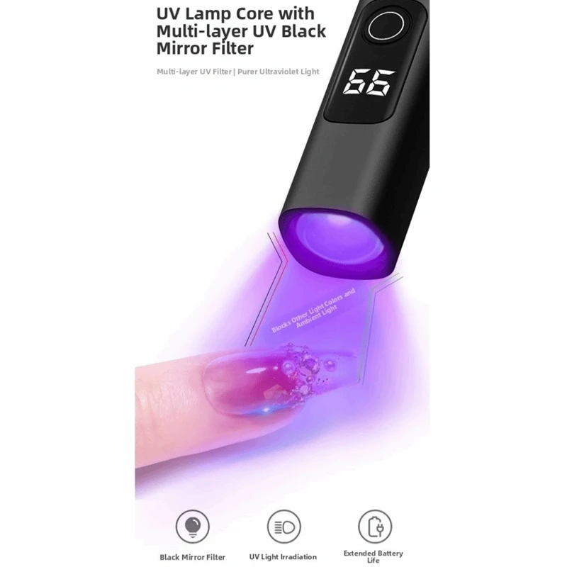 네일 UV LED 램프 데스크 디스플레이 포함 충전식 휴대용 전문 미니 네일 드라이어 스탠드 네일 아트용 탈착식 UV 램프