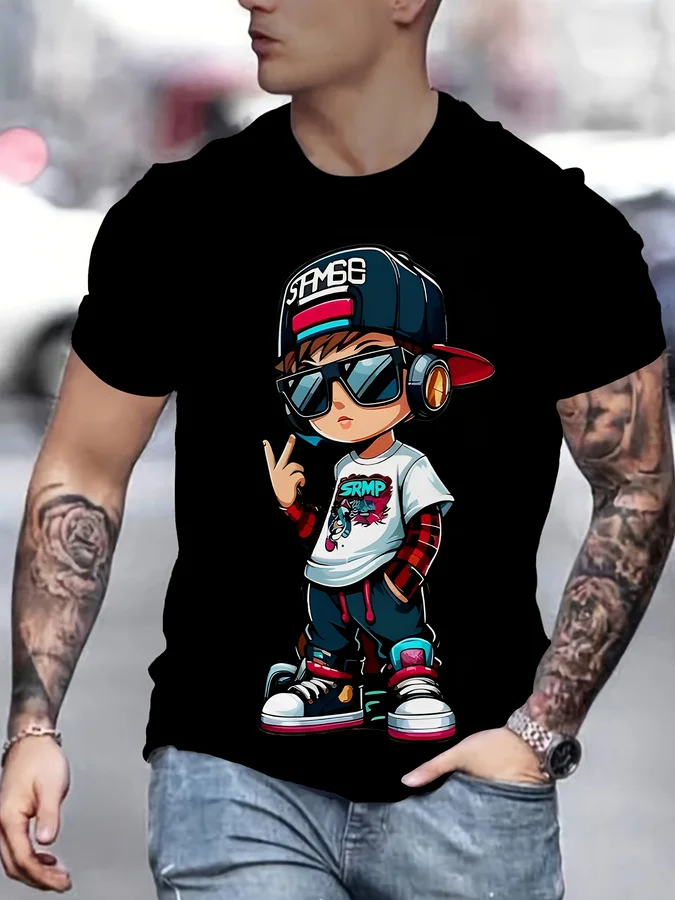 ' T-Shirt 3D Digital Print Short Sleeve