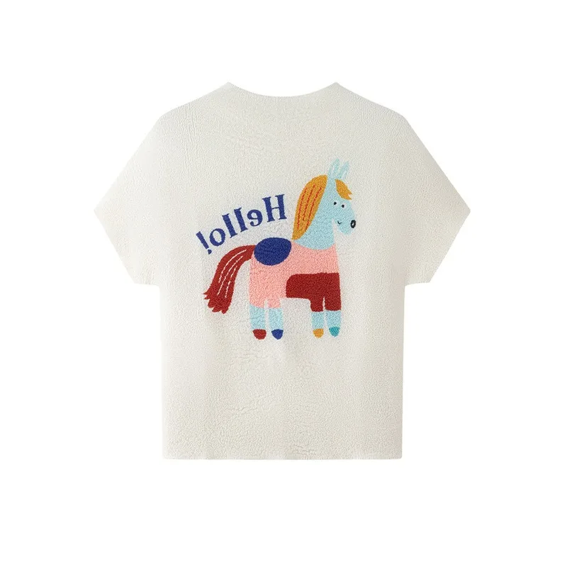 Miyake Pleated Short Sleeve T-Shirt New 2026 Unique Design Round Neck Niche Fashion Printed Pleated Top Women Casual Versatile