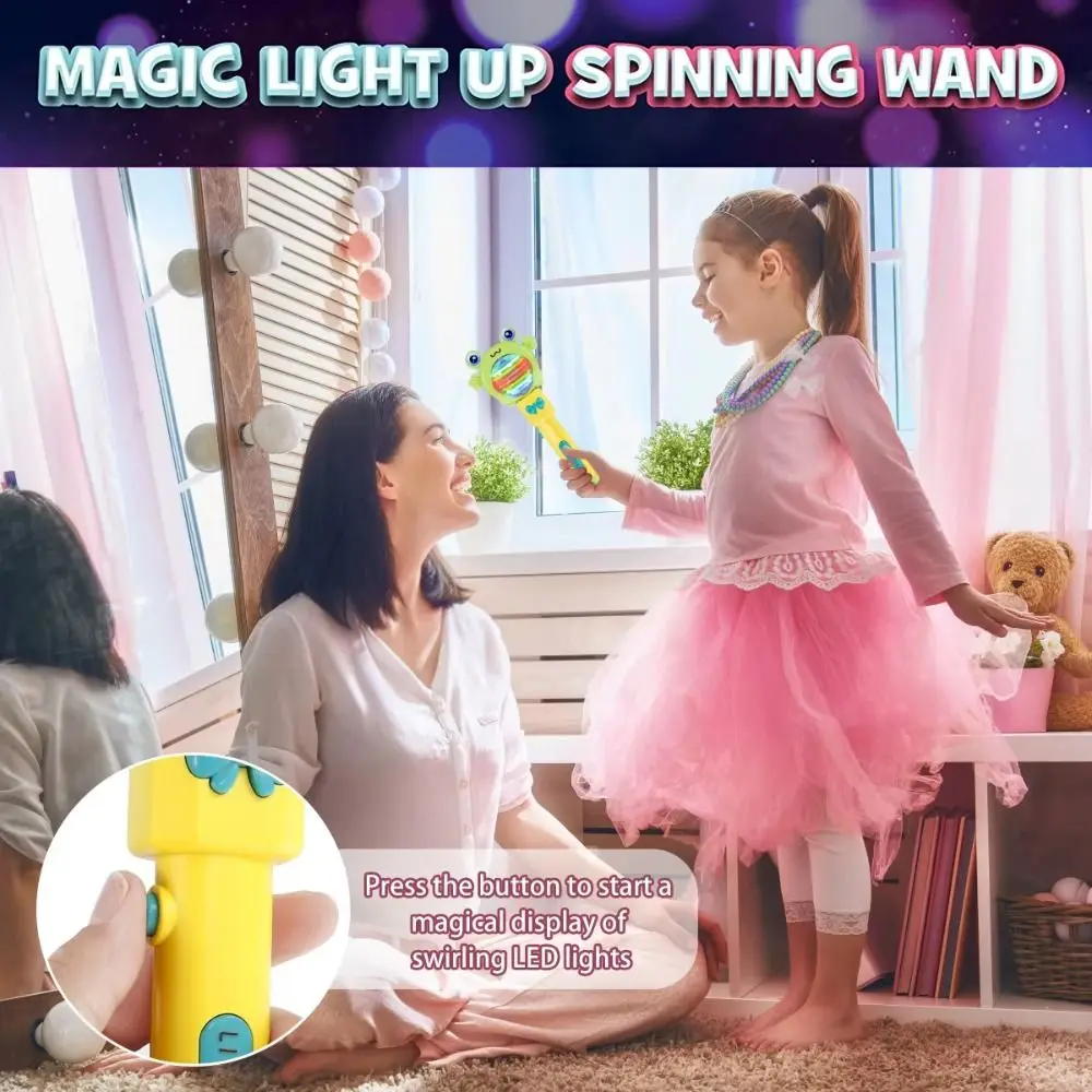 Cartoon Rubber Children's Music Wand LED Wand With Rotating Lights Glowing Toys Bunny/Frog Wand Toys