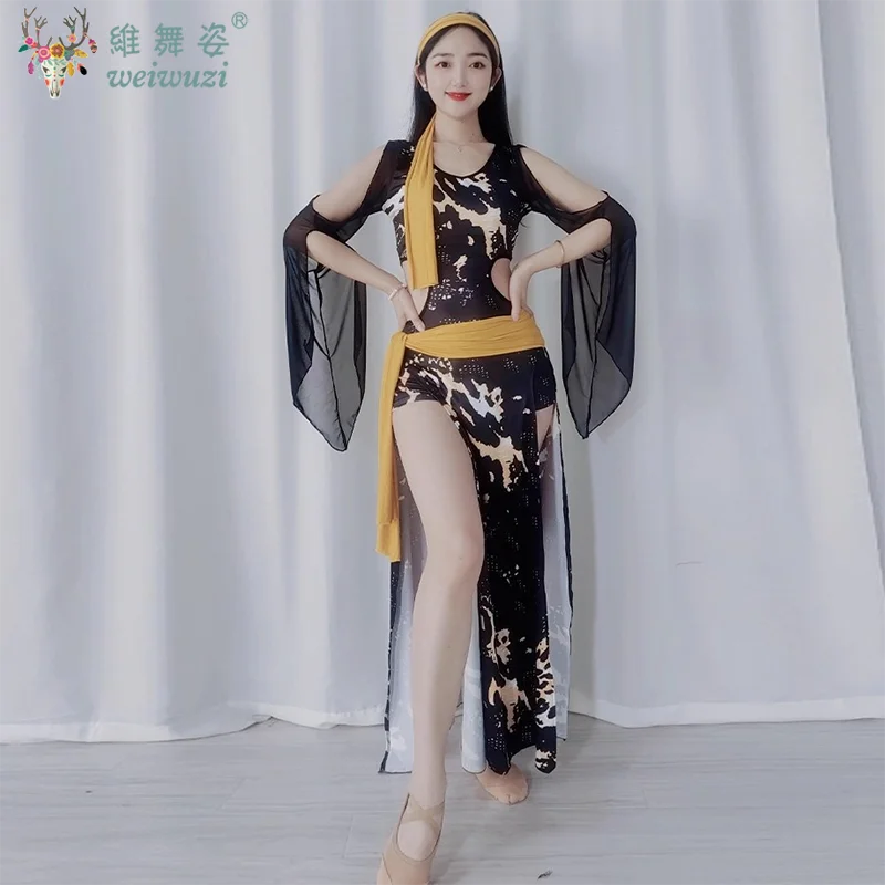 ملابس رقص البطن المرأة مزاجه أنيقة غير النظامية ليوبارد طباعة رداء الكبار شابي بلدي صيدي أداء الملابس