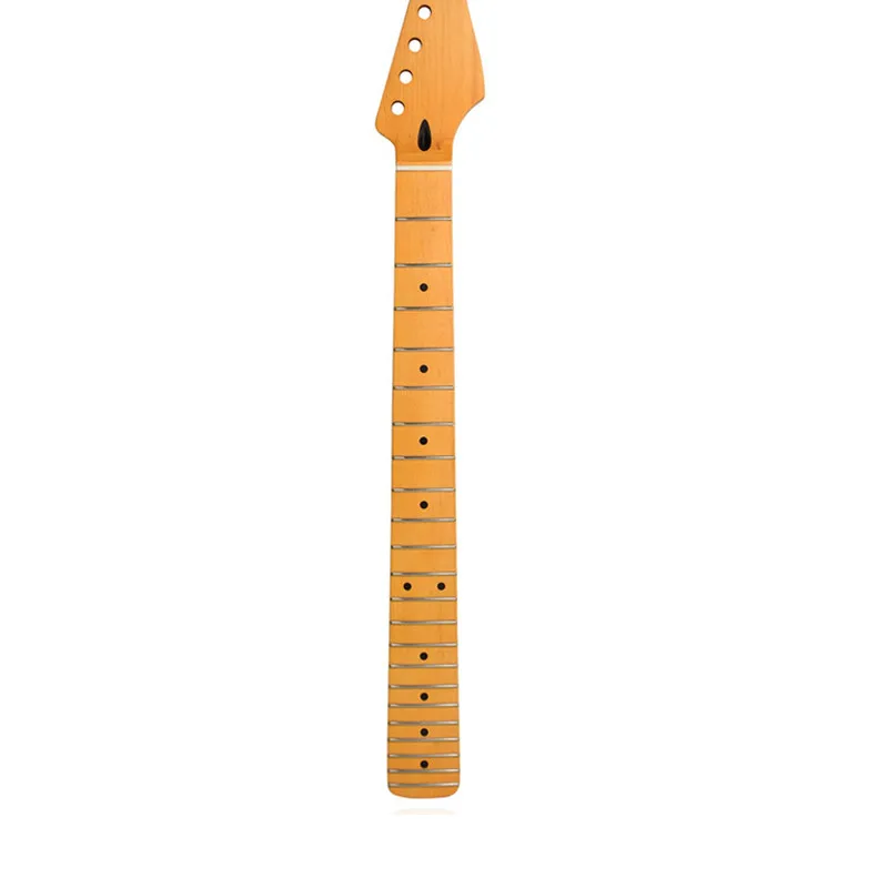 22Frets Yellow Color Natte Paint Maple Neck With Maple Fingerboard Inlay Dots For Electric Guitar Can Customized Guitar Parts