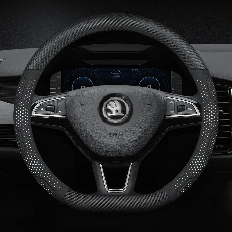 

New Car Steering Wheel Cover for Skoda Octavia Citigo Kamiq Karoq Kodiaq Scala Yeti Fabia Rapid Superb Roomster Auto Accessories