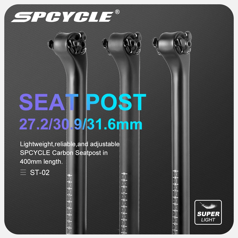 Spcycle Carbon Seatpost 27.2/30.9/31.6mm Offset 20 Degrees MTB Road Bike Seat Tube Bicycle Parts Mountain Bike Ultralight