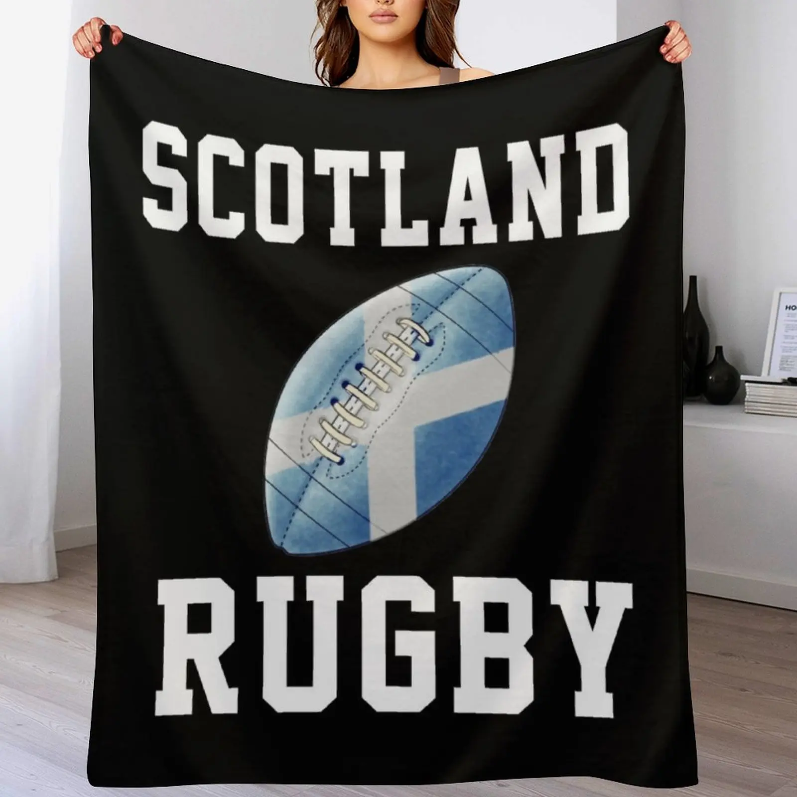 

Scotland Rugby Throw Blanket Soft Beds Flannels Blankets