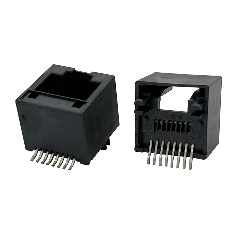

RJ45 female connector 5227 all-plastic with plastic positioning column SMT vertical 180° surface mount 8P8C network interface
