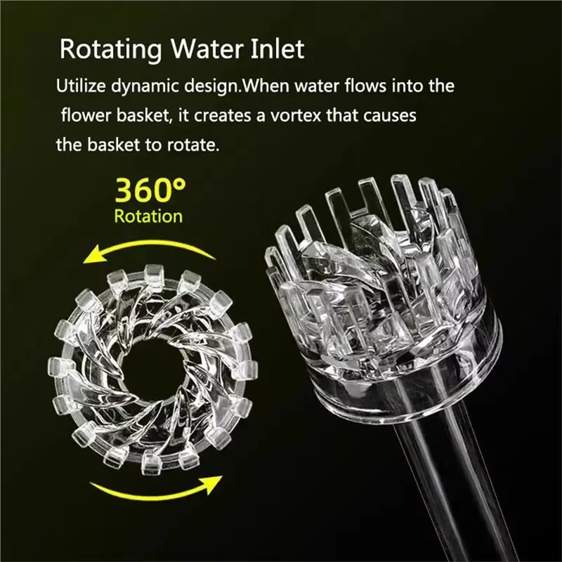 HLZS-Fish Tank Aquarium Skimmer Transparent Acrylic Inflow Outflow Water Plant Tank Filter Spin Surface Cleaning Pipe B