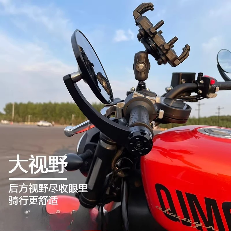 

Black Flag 500 Flash 300 Handlebar Mirror for CFMOTO 250CLC Bobber Custom Black Golden 300TR300