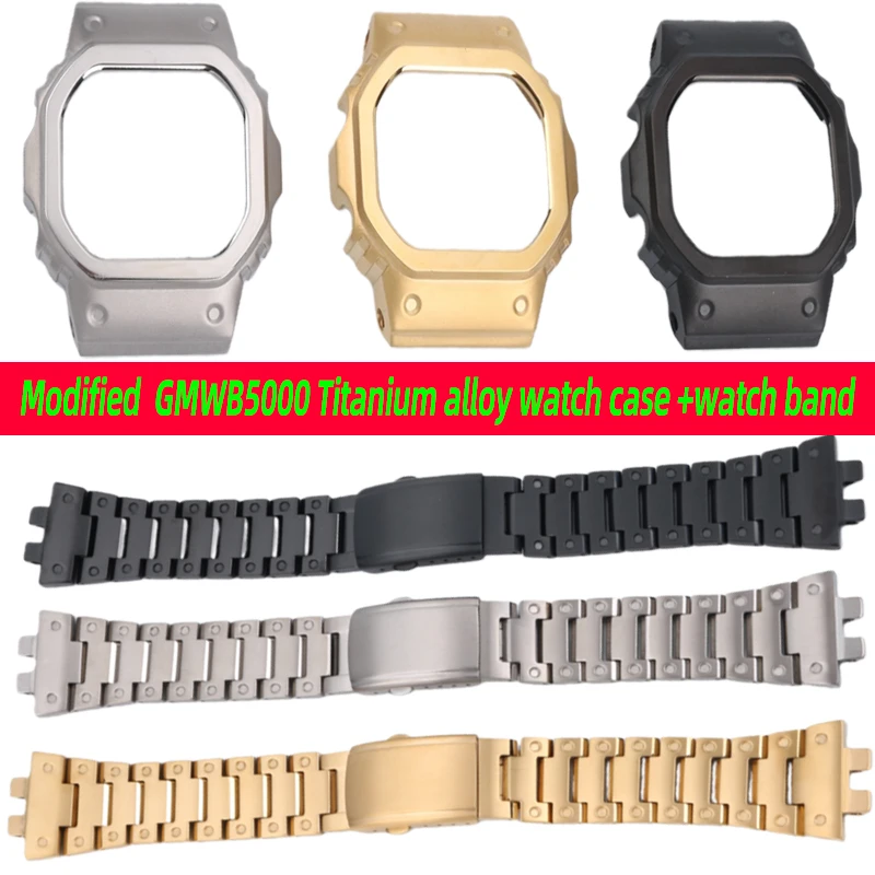 

GMW-B5000 Mod kit Titanium alloy case bezel bracelet for G-Shock 3459 gmwb5000 BEZEL kit Casio B5000 Titanium alloy men watchban