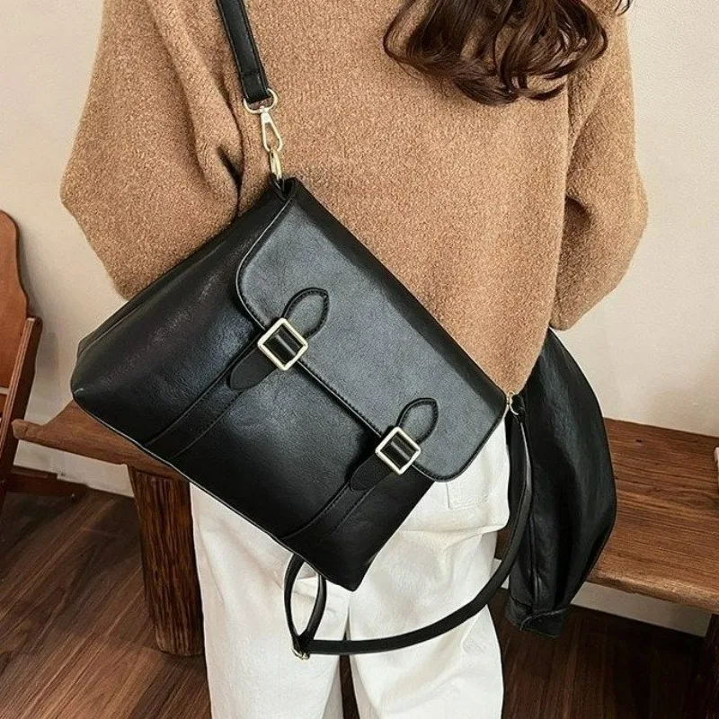 حقيبة كتف نسائية كلاسيكية ذات سعة كبيرة محفظة حمل للسيدات حقائب يد من جلد البولي يوريثان حقائب ساع للنساء حقيبة كتب للفتيات في الكلية #3