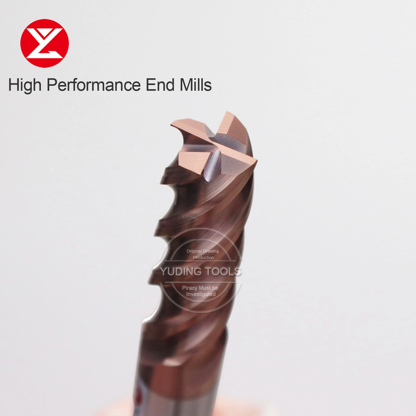 CNC Carbide End Mills Tungsten Machine Cutter Tools 4 Flute Metal Steel Key Face Square Router Bit 6 8 12 Shank High Efficiency