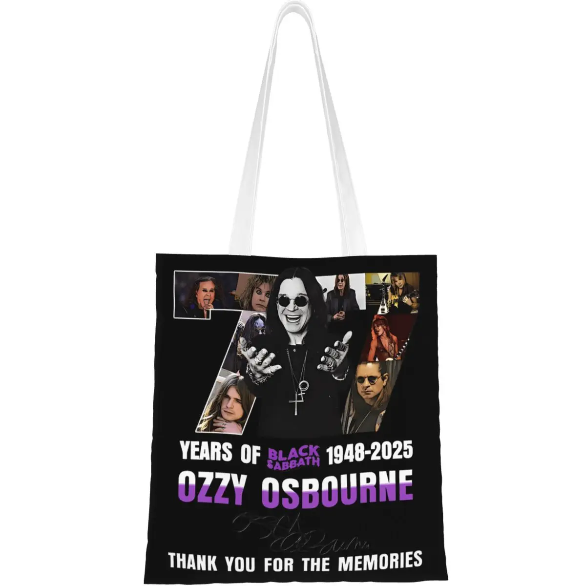 حقيبة تسوق Ozzys Osbornes 77 عامًا، حقائب تسوق نسائية للعمل من البوليستر، حقائب يد مطبوعة لطيفة #2