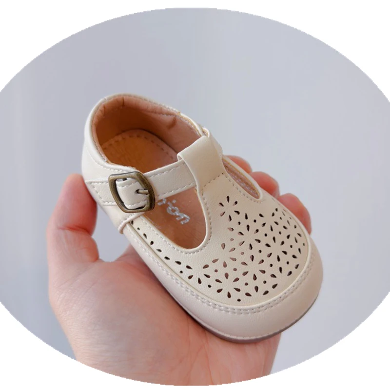 

2025 New Spring Flats Shoes For Girls,Solid Strap Hollow Microfiber Leather Casual Shoes For Toddler Boys,Soft Simple Baby Shoes