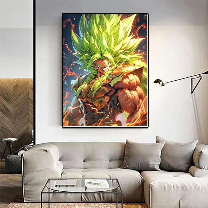 Dragon Ball Z Super Saiyan 5D DIY pintura de diamante mosaico Japón Anime punto de cruz bordado redondo decoración del hogar regalo para niños