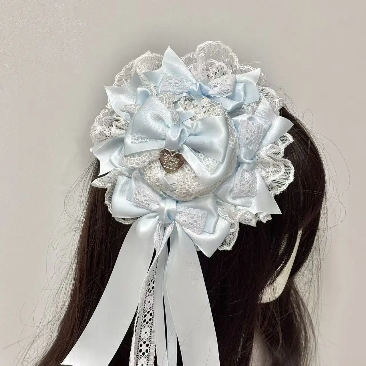 Gorgeous Doll Lace Bow Water Color Pink MiniTop Hat Lace Headband Girl Women's Sweet Cosplay Headwear Lolita Headgear