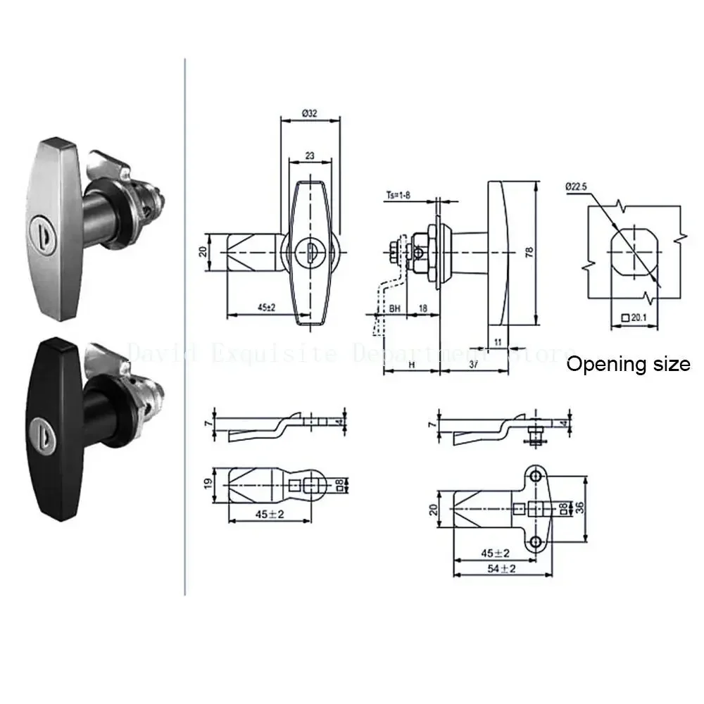 Truck T-handle Lock with Keys Trailer Latch Camper RV Door Replacement Driving Security Electrical Controller Cabinet