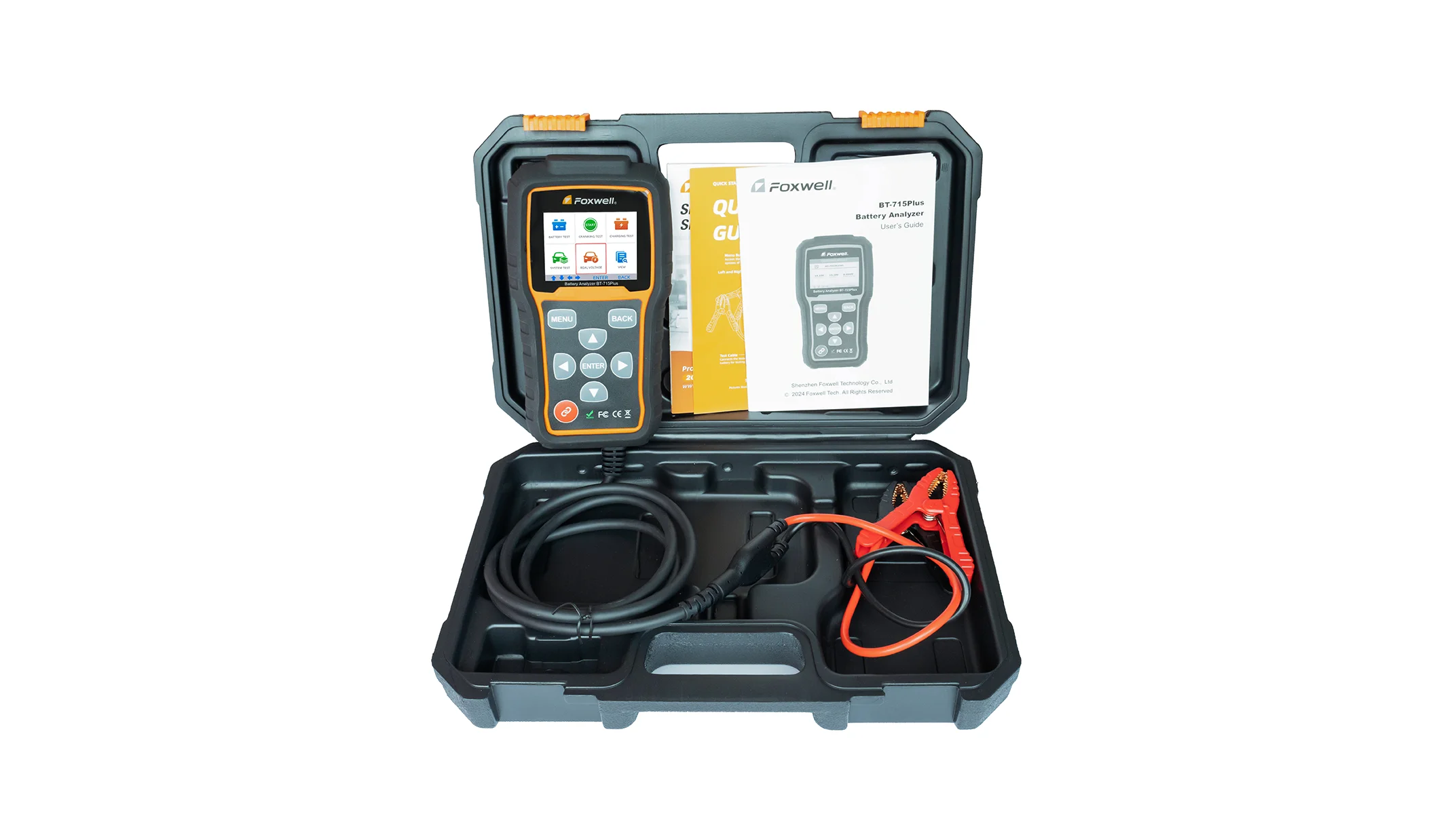 A + Foxwell BT715 Plus جهاز اختبار بطارية السيارة يدعم 12/24 فولت الفيضانات AGM EFB جل بطارية عمر البطارية محلل تحديث BT100