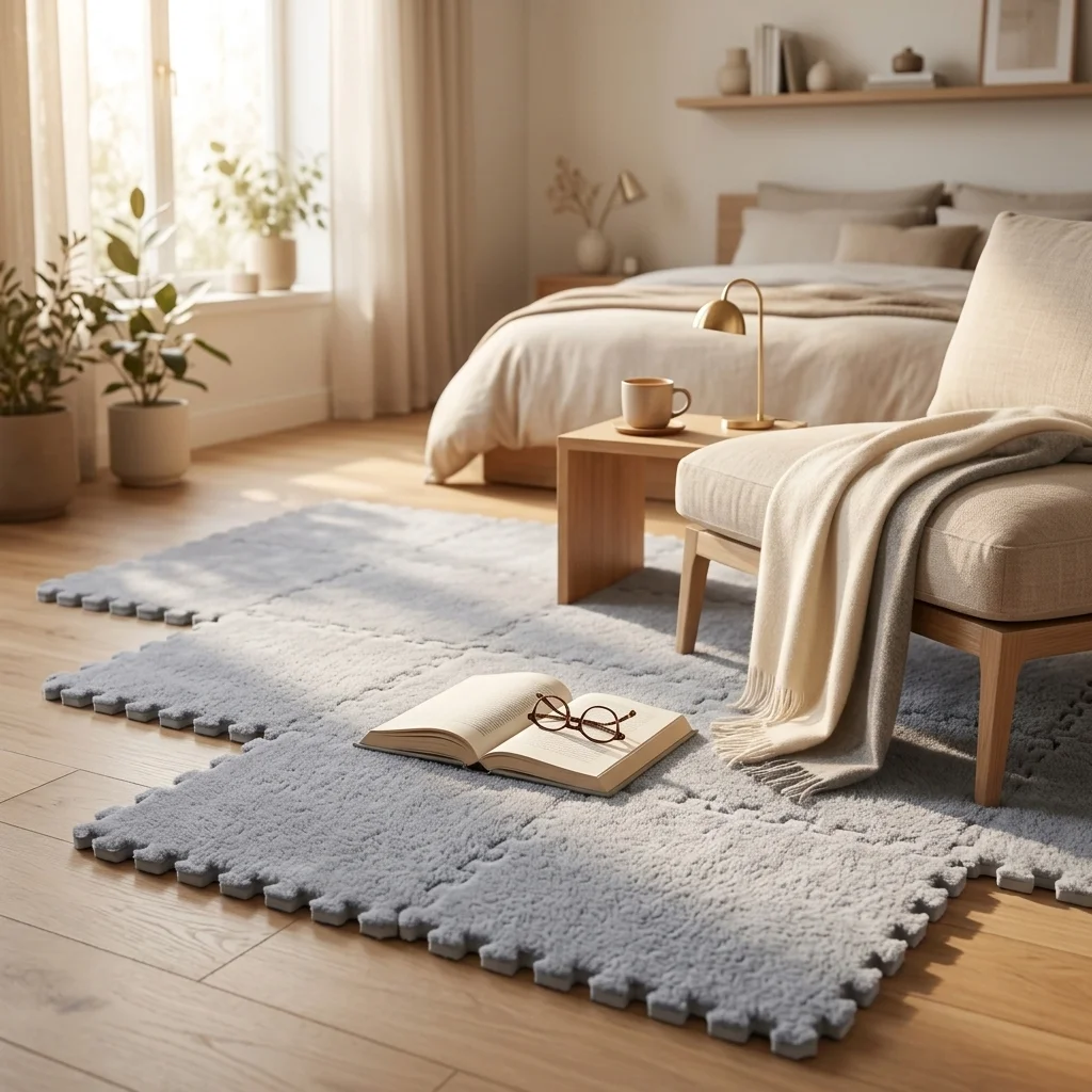 Premium Professional High Quality Advanced Interlocking Plush Puzzle Foam Mat 30Pcs 30x30x1cm Small Square Carpet for Bedroom