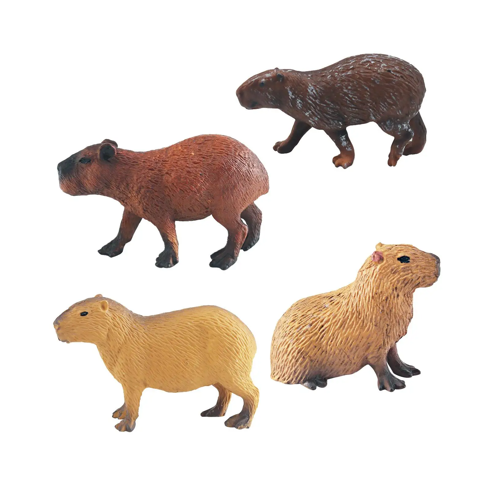 Simulación de capibara, modelo de animales, estatua de capibara para niñas, niños y niños