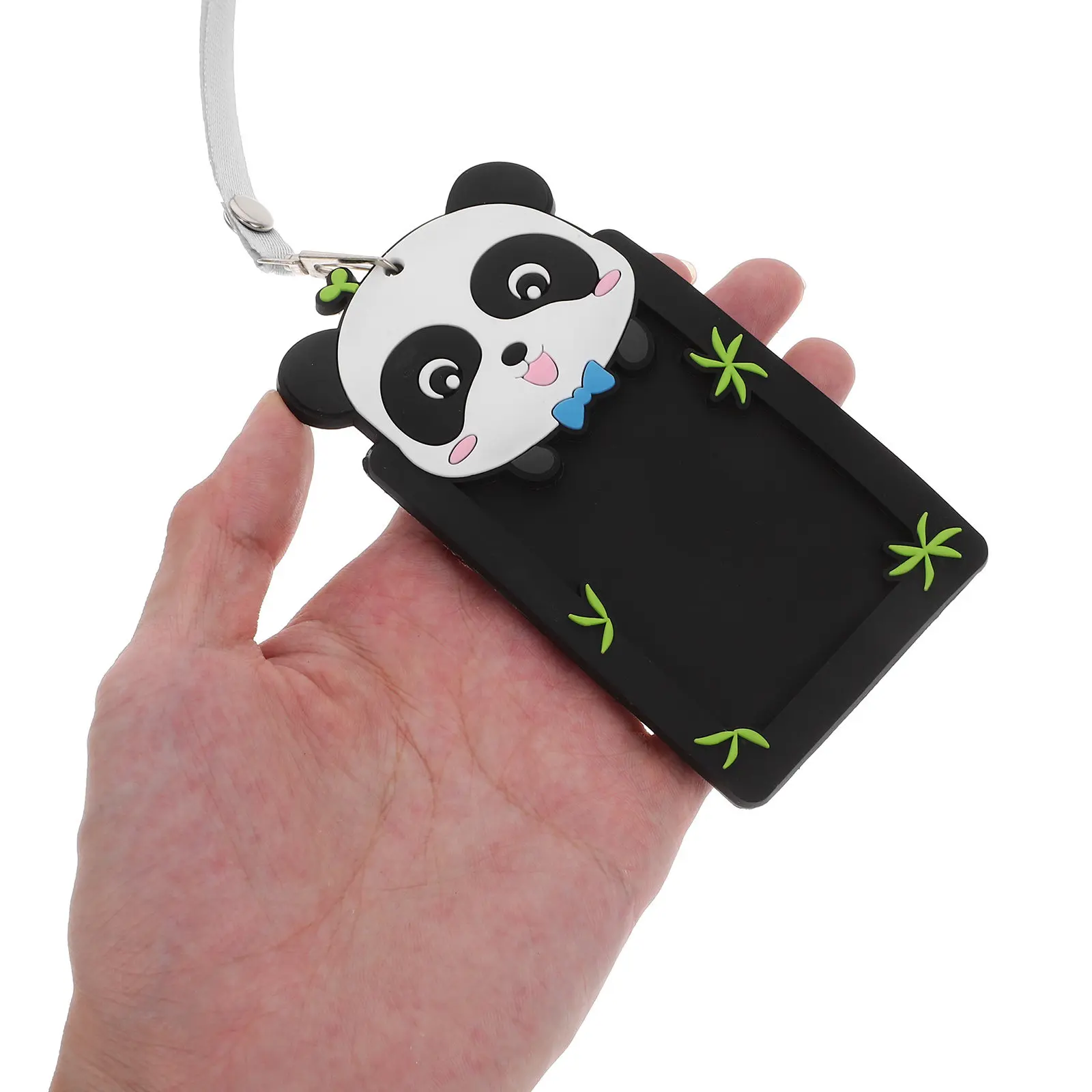 Cute Cartoon Soft PVC Id Badge Holder Neck Strap for Students Teachers Bus Card Work Id Waterproof Plastic Card Sleeve