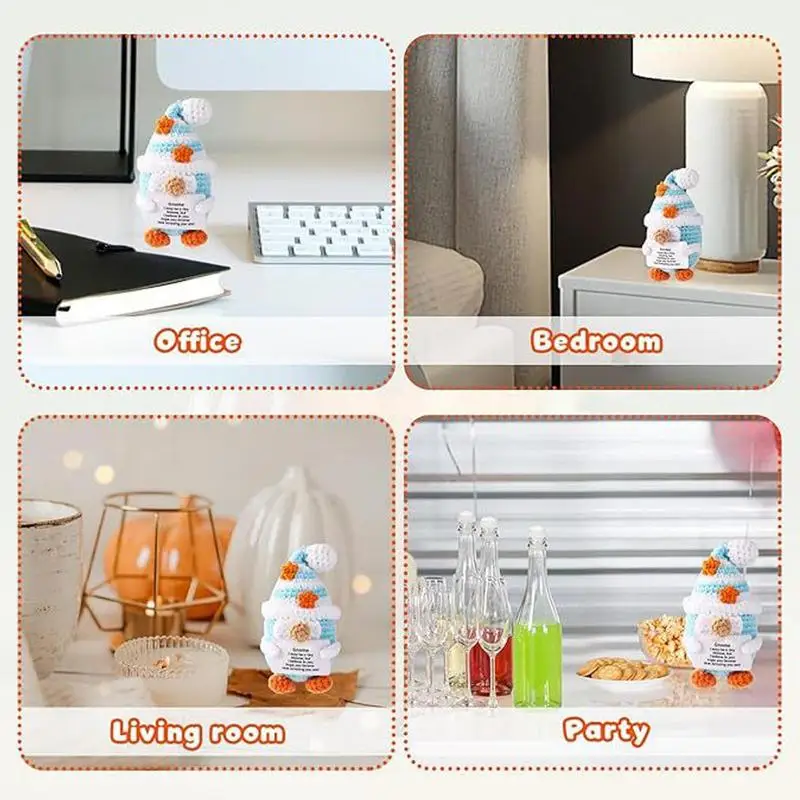 

Crochet Tiny Positive Gnome Crochet Cute Funny Knitted Decor For Room Desk Men Women Birthday Housewarming Friends Family