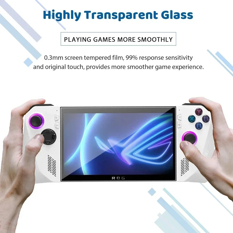Para consolas ASUS ROG Ally X Protector de pantalla antiarañazos de vidrio templado para accesorios de película protectora de mano ASUS ROG Ally