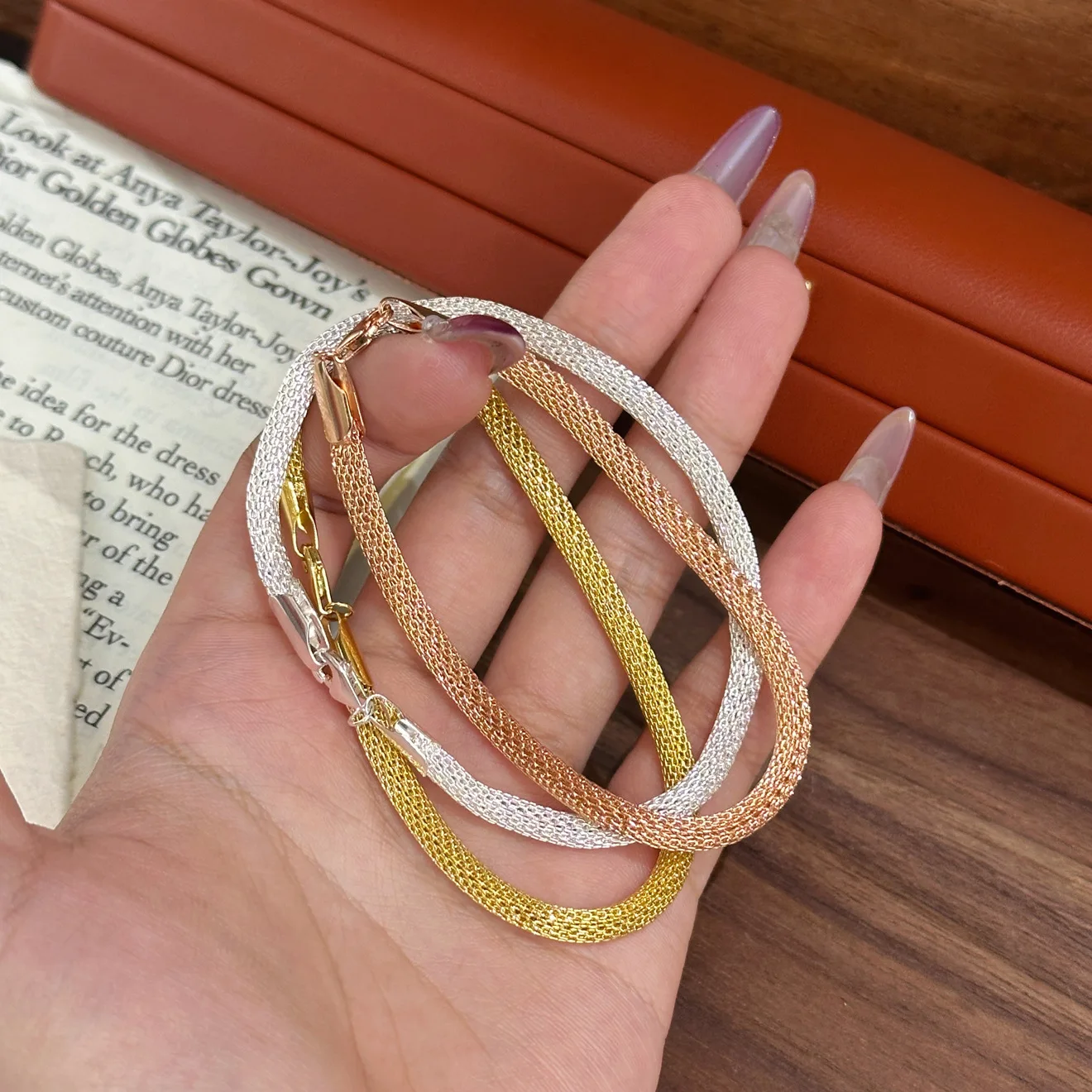 

Sparkling Money Pouch Charm Bracelet, Gold Plated Adjustable Chain with Crystals, Dainty Good Luck Gift for Women