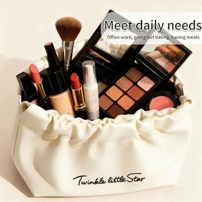 1pcs New wrinkle bag automatic opening and closing shrapnel bag travel portable storage bag lipstick cosmetic bag coin purse