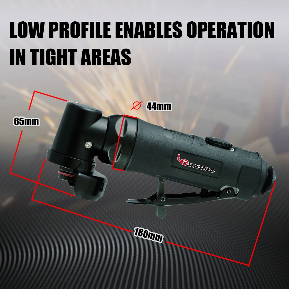 Rebarbadora de ar LEMATEC LE-G230 com design de perfil baixo e alto RPM