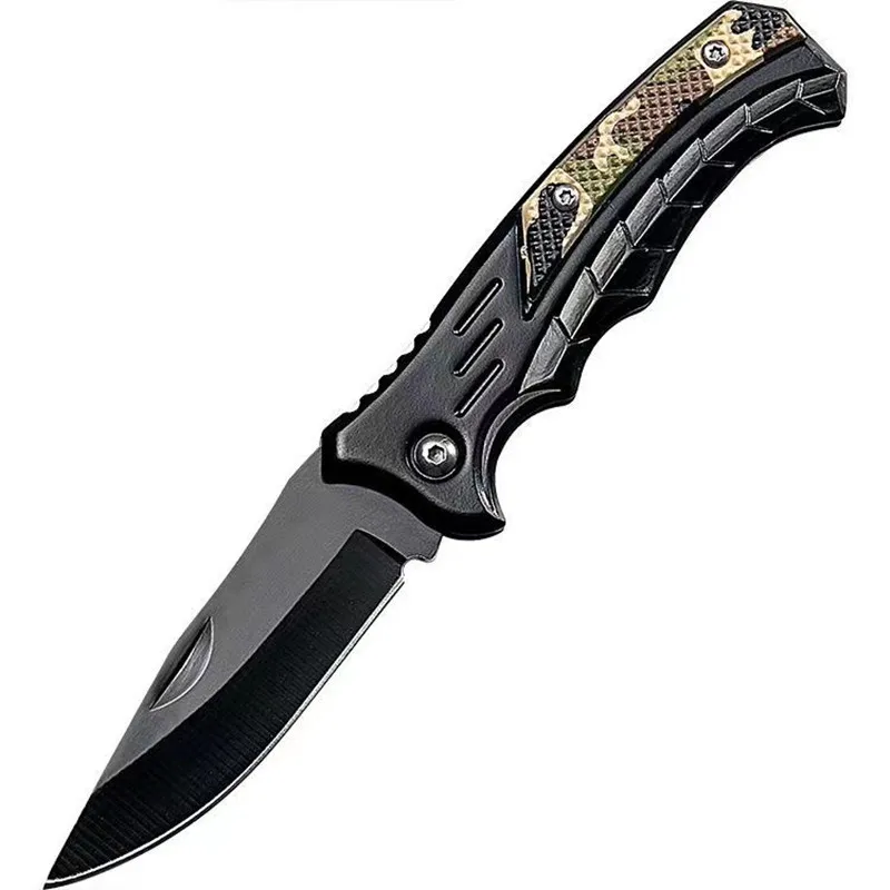 Folding knife outdoor knife high hardness stainless steel outdoor non-slip camping knife carry portable pocket knife